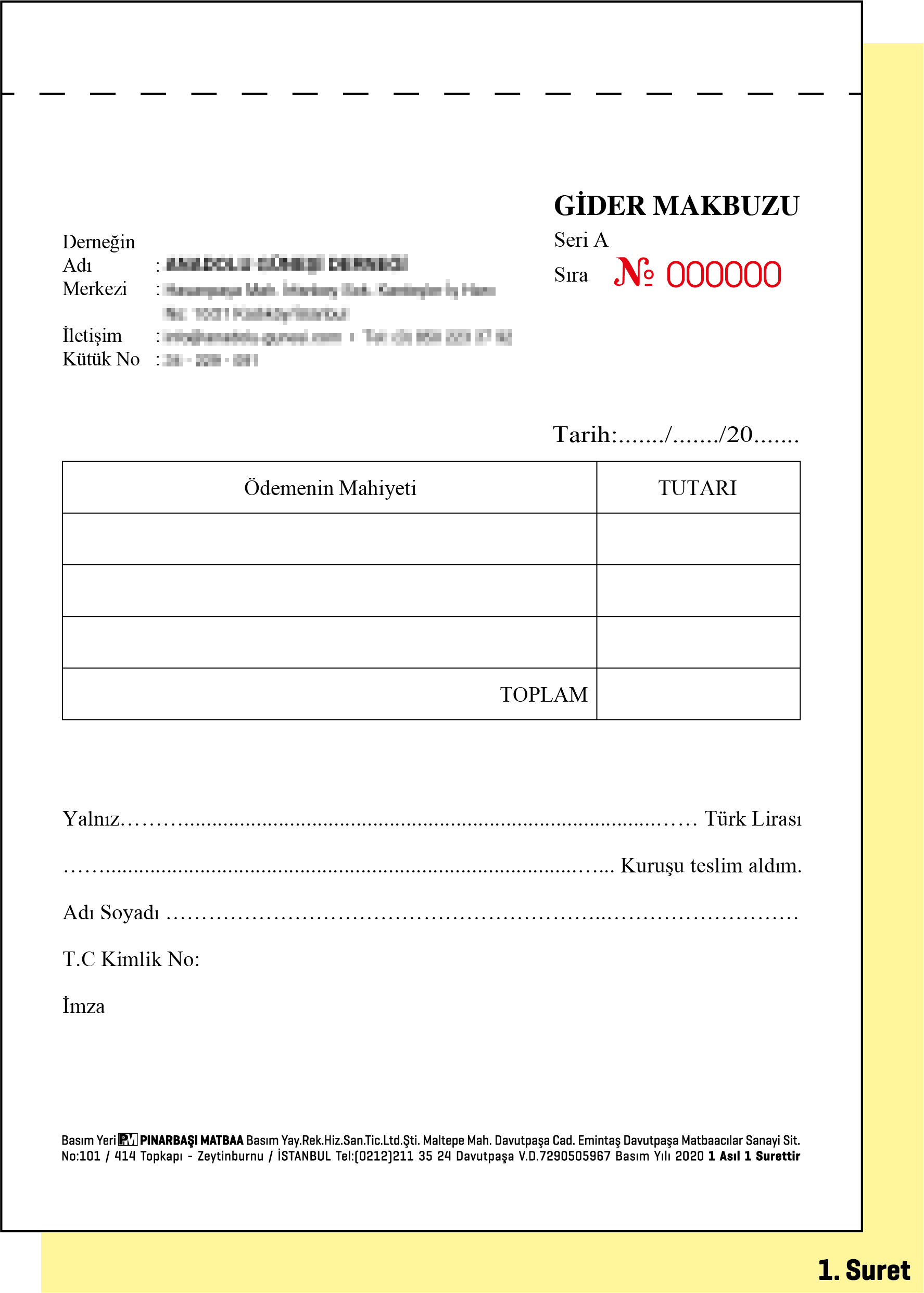 Dernek Gider Makbuzu